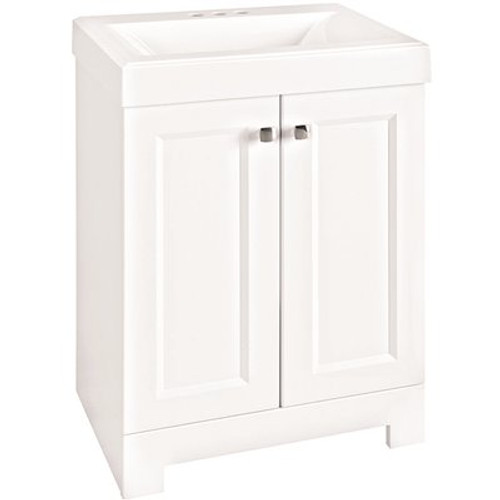 Glacier Bay Shaila 24.5 in. W Bath Vanity in White with Cultured Marble Vanity Top in White with White Sink Glacier Bay Shaila 24.5 in. W Bath Vanity in White with Cultured Marble Vanity Top in White with White Sink