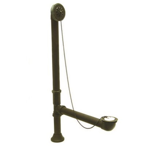Kingston Brass Claw Foot 1-1/2 in. O.D. Brass Leg Tub Drain with Chain and Stopper in Oil Rubbed Bronze