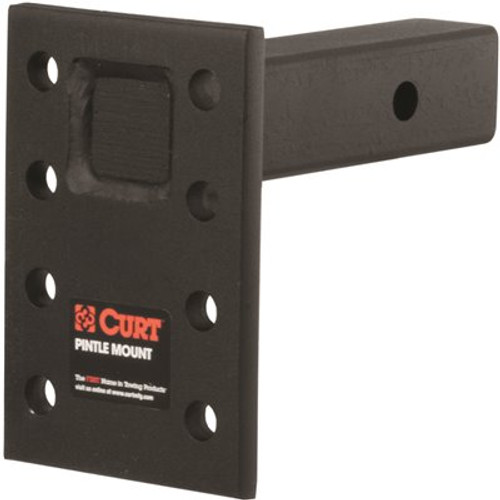 CURT 15,000 lbs. 7 in. High Adjustable Trailer Hitch Pintle Mount (2 in. Shank, 6 in. Long)