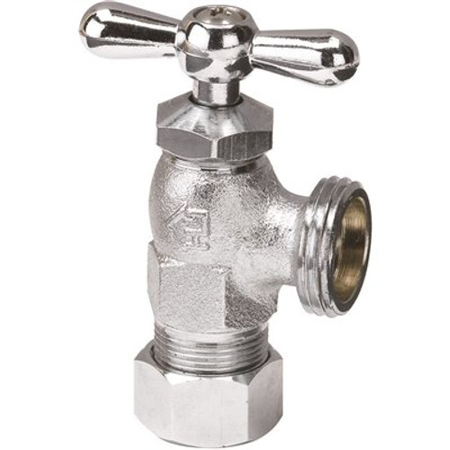 Everbilt 1/2 in. COMP x 3/4 in. MHT Chrome Plated Brass Washing Machine Valve