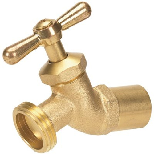 Everbilt 1/2 in. SWT and 3/4 in. SWT x 3/4 in. MHT Brass No-Kink Hose Bibb Valve