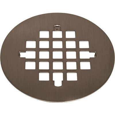 OATEY 4-1/4 in. Round Universal Snap-In Shower Strainer in Brushed Nickel