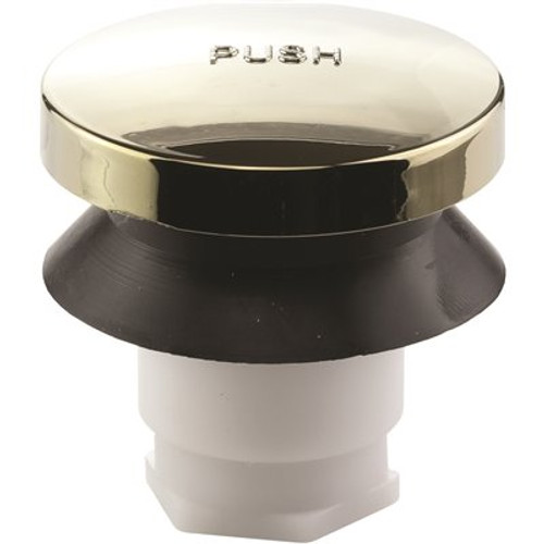 DANCO 2 in. Plastic Touch-Toe Bathtub Drain Stopper in Polished Brass