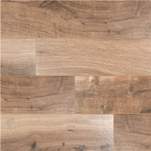 MSI Arbor Cognac 6 in. x 36.25 in. Matte Porcelain Wood Look Floor and Wall Tile (15 sq. ft./Case)