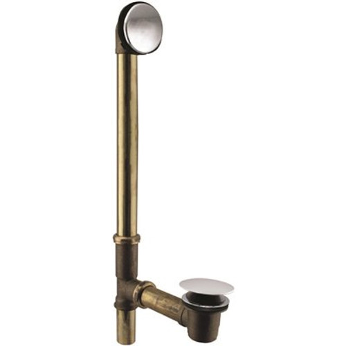 Westbrass Illusionary 17 GA Brass 22-1/2 in. Bath Waste and Overflow in Polished Chrome