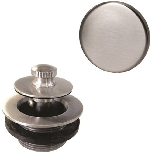 Westbrass Illusionary Overflow with Lift and Turn Bath Drain Trim Only, Satin Nickel