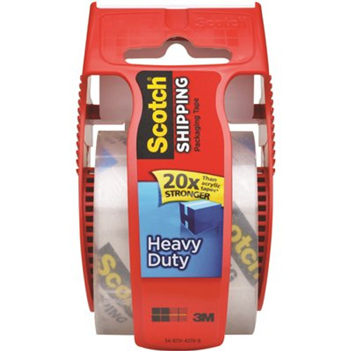 3M Scotch 1.88 in. W x 22.2 yds. Heavy Duty Shipping Packaging Tape with Dispenser (12-Case)