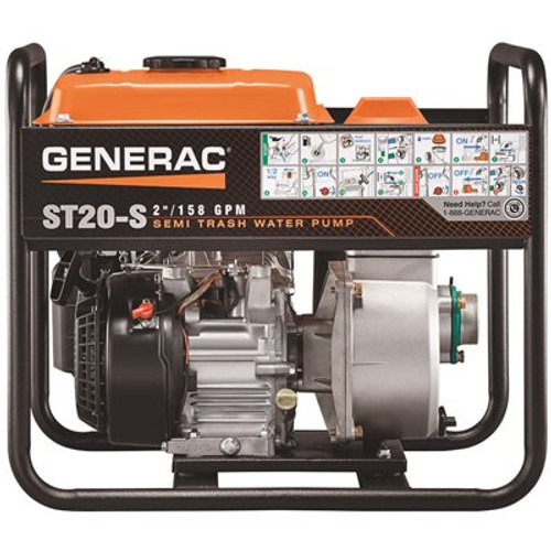 Generac 5.7 HP 2 in. Gas Powered Semi Trash Pump