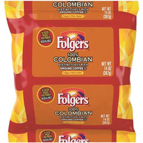 Folgers 14 oz. Colombian Ground Coffee Filter Pack Bold Ground Caffeinated