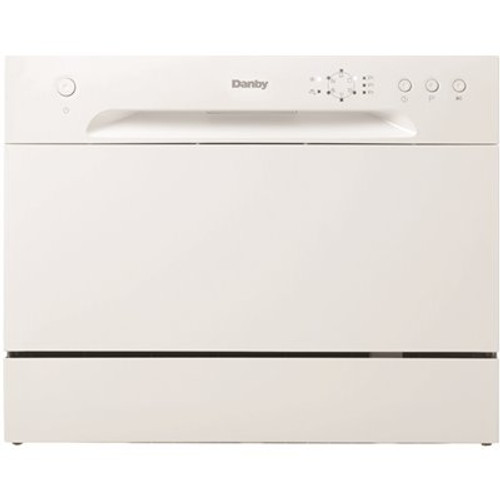 Danby 24 in. White CounterTop Front Control Dishwasher with 6-Cycles, 6 Place Settings Capacity