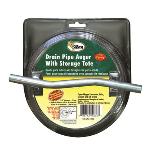Cobra Tools 1/4 in. x 25 ft. Cable Drain Pipe Auger with Speed-Grip Handle