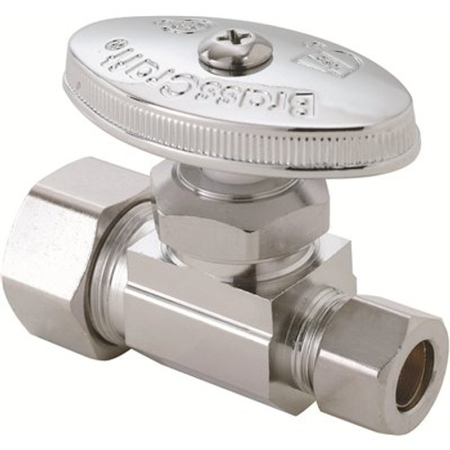 BrassCraft 1/2 in. Nominal Compression Inlet x 3/8 in. O.D. Compression Outlet Multi-Turn Straight Valve in Chrome