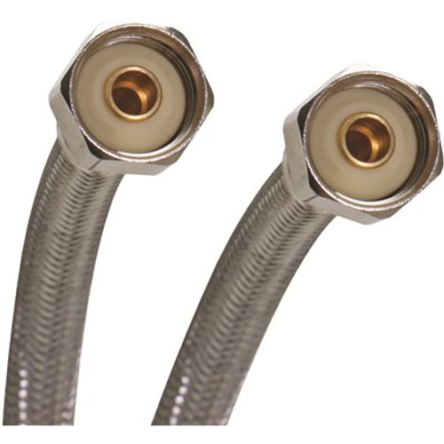 Fluidmaster 1/2 in. F.I.P. x 1/2 in. F.I.P. x 16 in. L Braided Stainless Steel Faucet Connector