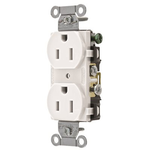 HUBBELL WIRING Duplex Receptacle, White