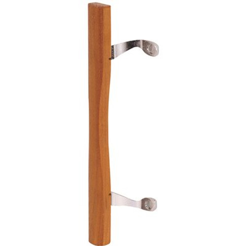 Prime-Line 6-5/8 in. Mounting Hole Centers Patio Sliding Door Handle, Diecast Brackets, Featuring a Wood Pull