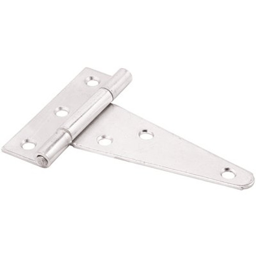 Prime-Line Tee Hinge, 4 in., Hot Rolled Steel, Satin Nickel Finish, Heavy Duty (2-pack) Prime-Line Tee Hinge, 4 in., Hot Rolled Steel, Satin Nickel Finish, Heavy Duty (2-pack)