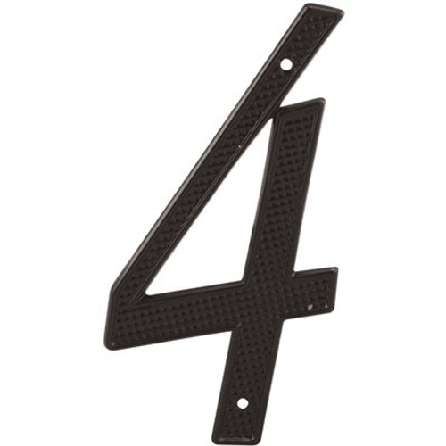 Prime-Line 4 in. House Number 4, Diecast, Black Finish