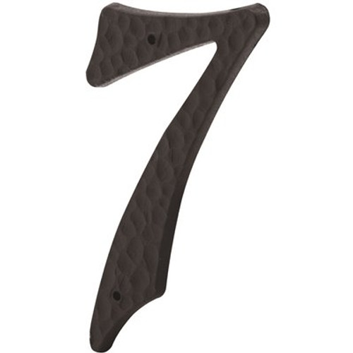 Prime-Line 3 in. House Number 7, Plastic, Black with Nails
