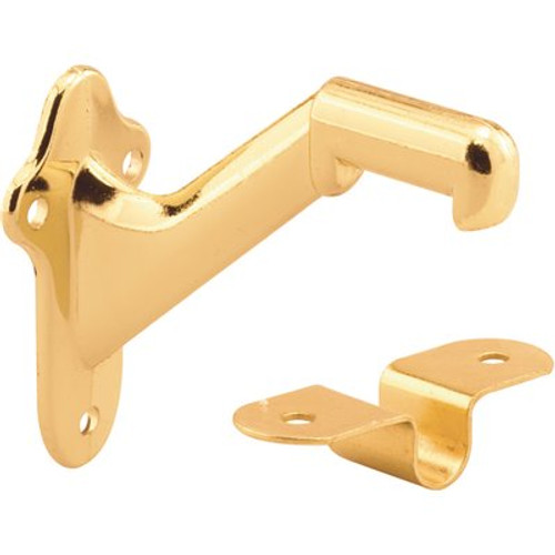 Prime-Line Brass-Plated Handrail Bracket Sets (2-Pack)