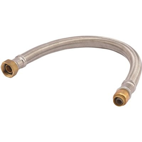 SharkBite 1/2 in. Push-to-Connect x 3/4 in. FIP x 18 in. Braided Stainless Steel Water Heater Connector