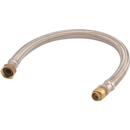 SharkBite 1/2 in. Push-to-Connect x 3/4 in. FIP x 24 in. Braided Stainless Steel Water Heater Connector