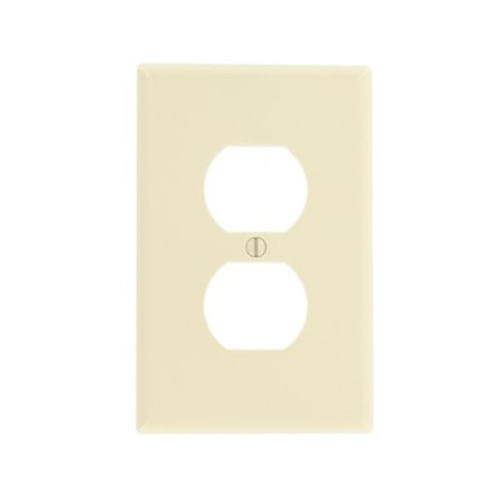 Leviton 1-Gang Duplex Receptacle Wall Plate and Midway in Light Almond