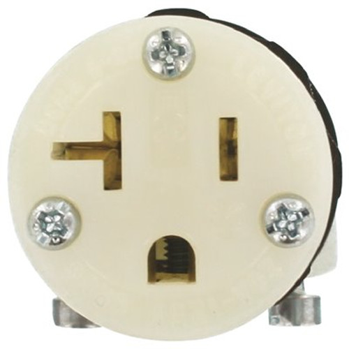 Leviton 20 Amp 125-Volt Hospital Grade Straight Blade Connector, Black/White