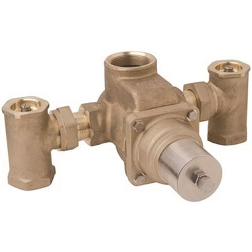 Symmons 1-1/2 in. Tempcontrol Thermostatic Mixing Valve, Rough Brass