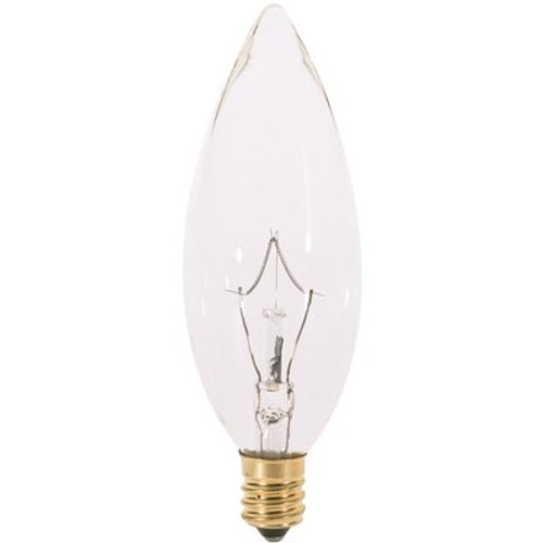 Satco 40-Watt BA9.5 Candelabra Base Decorative Incandescent Light Bulb in Warm White (25-Pack)