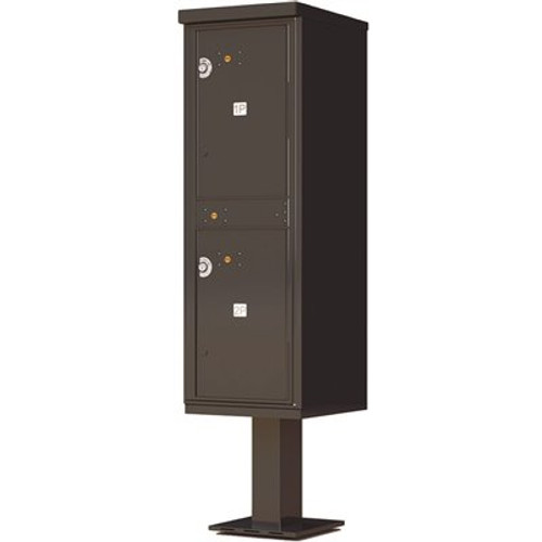 Florence 1,590 Valiant Black Pedestal Mount 4-Compartment Locking Outdoor Parcel Locker Mailbox