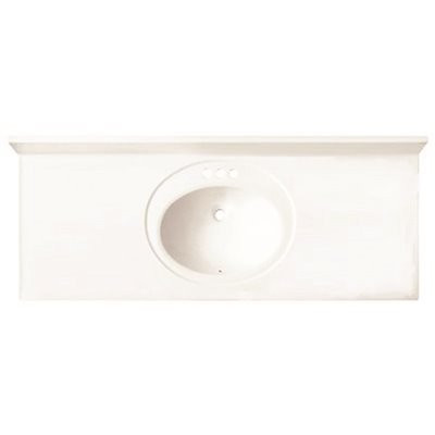 Premier 61 in. x 22 in. Custom Vanity Top Recessed Single Bowl Sink in White Swirl