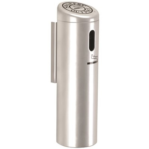 COMMERCIAL ZONE Smoker's Outpost 0.87 Gal. Silver Wall-Mounted Outdoor Ashtray