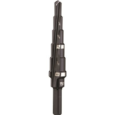 Milwaukee 3/16 in. - 1/2 in. x 1/16 in. #2 Step Black Oxide Drill Bit