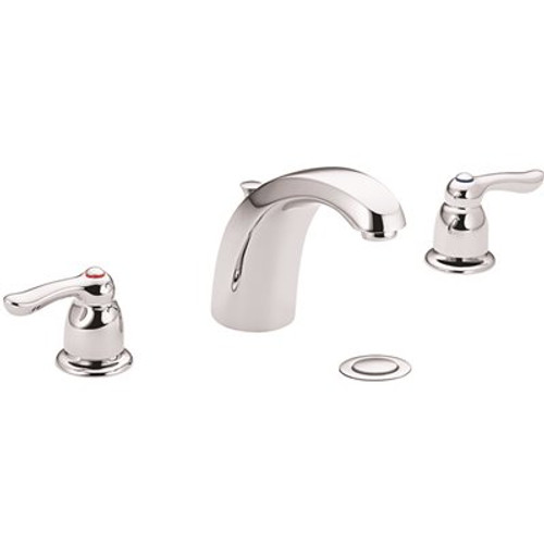 MOEN Commercial 8 in. Widespread 2-Handle 1.5 GPM Bathroom Faucet with Waste Lever Handles in Chrome
