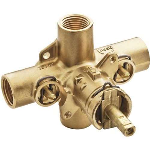 MOEN 1/2 in. IPS Connections Commercial Posi-Temp Rough-In Shower Valve with Integral Stops