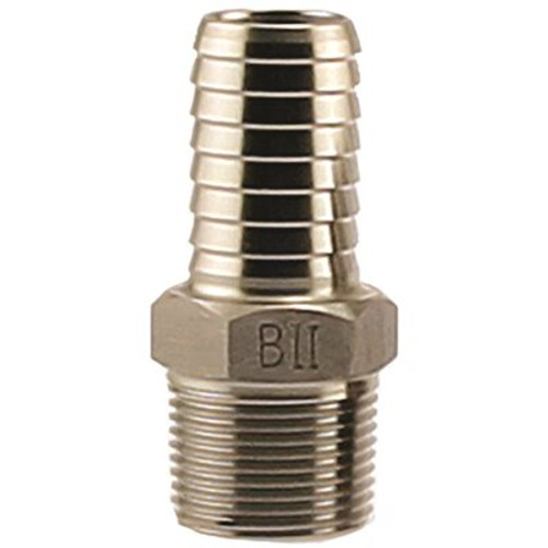 Boshart Industries BOSHART #304 STAINLESS STEEL MALE ADAPTER, 1 IN. X 1 IN. INS