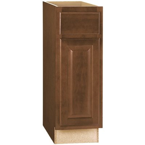 Hampton Bay Hampton Assembled 12x34.5x24 in. Base Kitchen Cabinet with Ball-Bearing Drawer Glides in Cognac