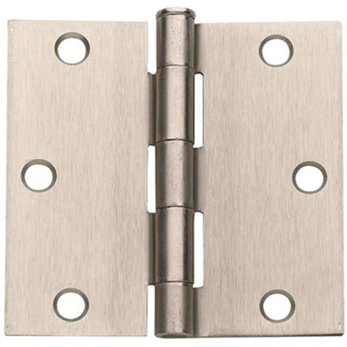 Global Door Controls ANVIL MARK BUTT HINGES, SQUARE CORNER, 3-1/2 IN., SATIN NICKEL, 2 PER PACK