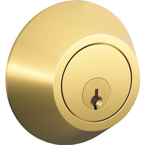 Schlage SINGLE CYLINDER DEADBOLT LOCK, POLISHED BRASS