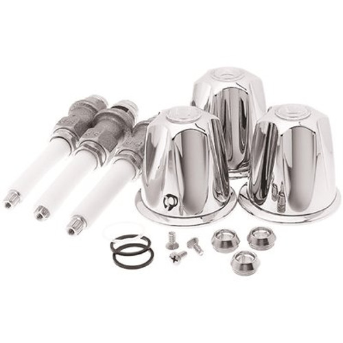 Pfister 3-Handle Rebuild Kit with Metal Knobs in Polished Chrome