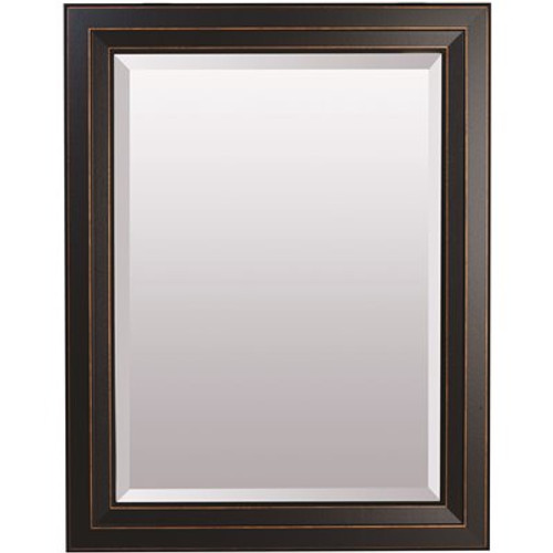 American Pride 24 in. x 30 in. Custom Select Framed Beveled Makeup Mirror in Venetian Bronze