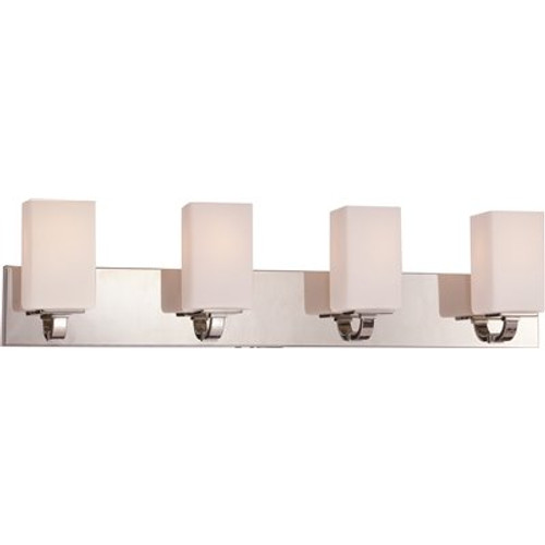 Glomar Ari 4-Light Polished Nickel Bath Light Glomar Ari 4-Light Polished Nickel Bath Light