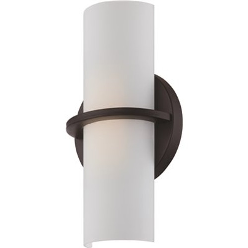 Glomar Mark 60-Watt Aged Bronze Integrated LED Sconce Glomar Mark 60-Watt Aged Bronze Integrated LED Sconce