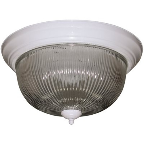 Monument Halophane Dome 13-1/2 in. Ceiling in Fixture White Uses Two 60-Watt Incandescent Medium Base Lamps