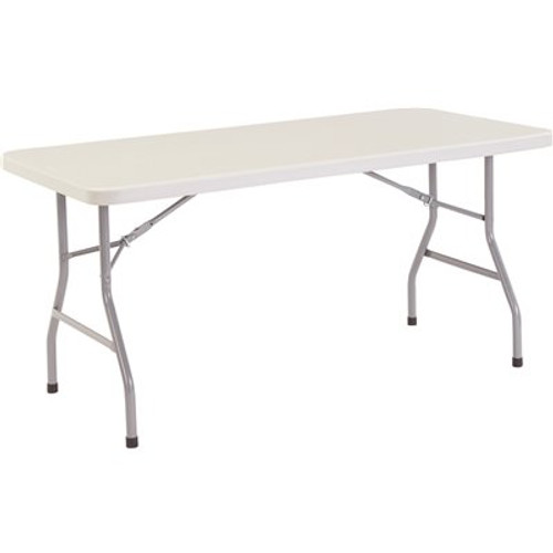 National Public Seating 60 in. Grey Plastic Folding Banquet Table