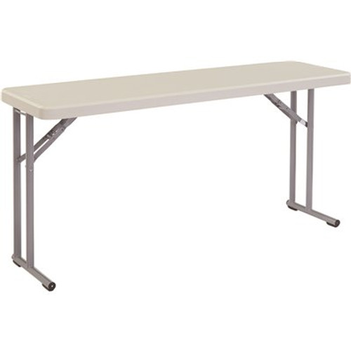 National Public Seating 60 in. Grey Plastic Smooth Surface Folding Seminar Table