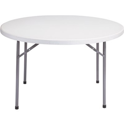 National Public Seating 48 in. Grey Plastic Round Folding Banquet Table