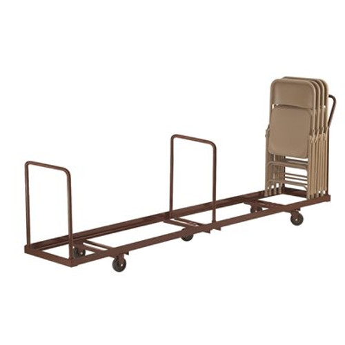 National Public Seating 1375 lbs. Weight Capacity Folding Chair Dolly for Vertical Storage and Transport - 50 Chair Capacity