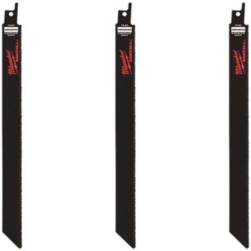 Milwaukee 9 in. Carbide Grit SAWZALL Reciprocating Saw Blades (3-Pack)
