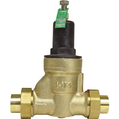 Watts 1-1/4 in. Lead-Free Copper Silicon Double Union Pressure Reducing Valve